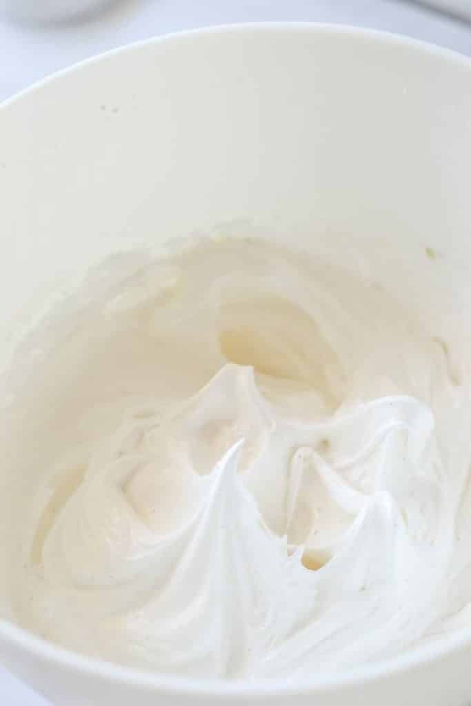 meringue peaks in white bowl