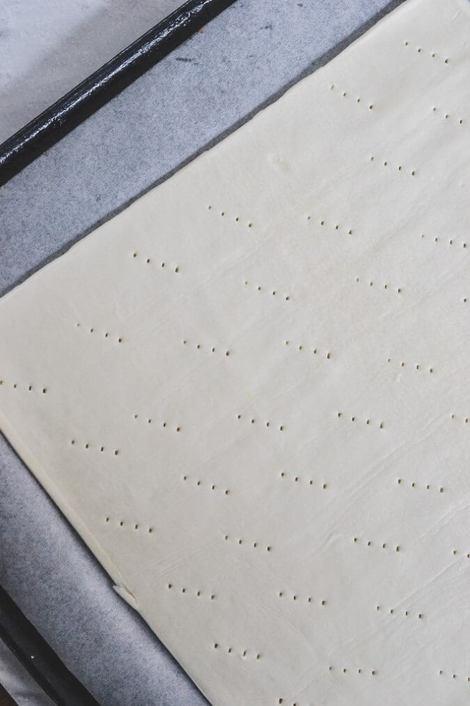 puff-pastry-on-baking-tray-with-fork-holes