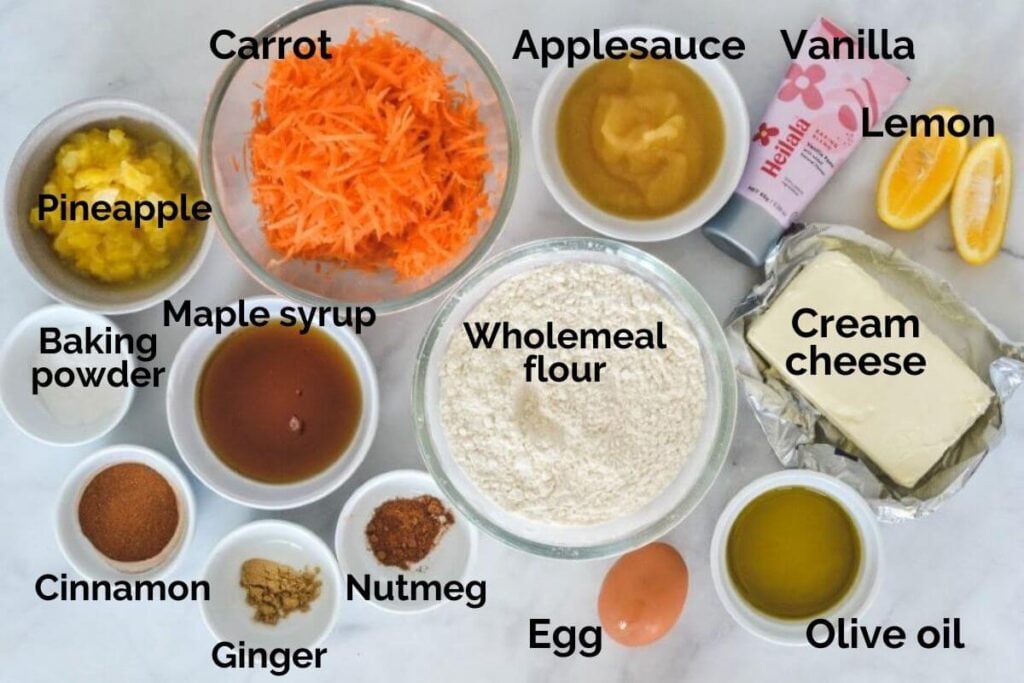 top view of all ingredients with descriptive labels