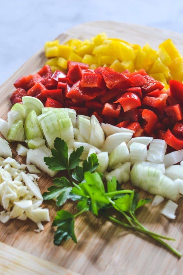 chopped-vegetables-on-wooden-board