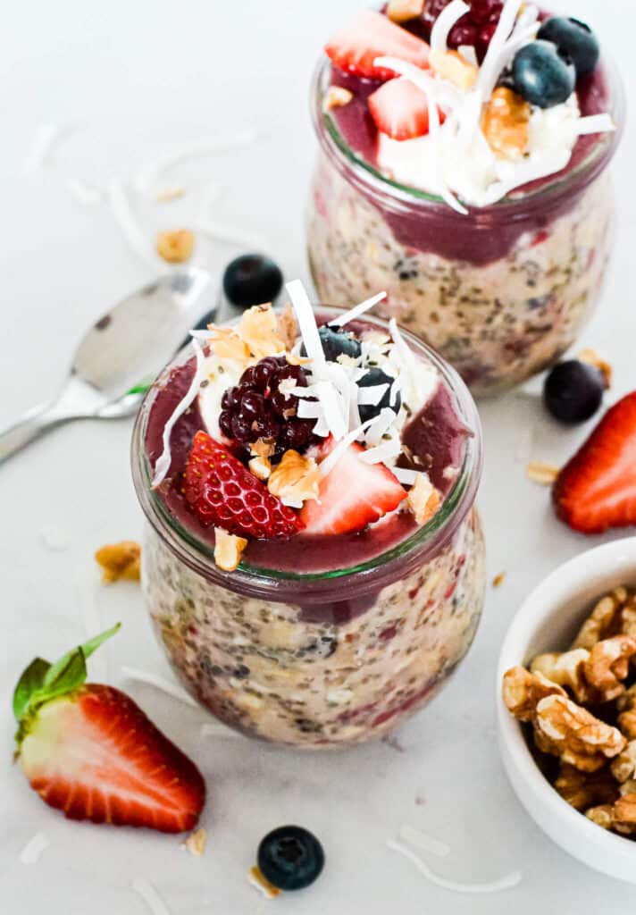 Easy Berry Overnight Oats Protein Packed The Cooking Collective