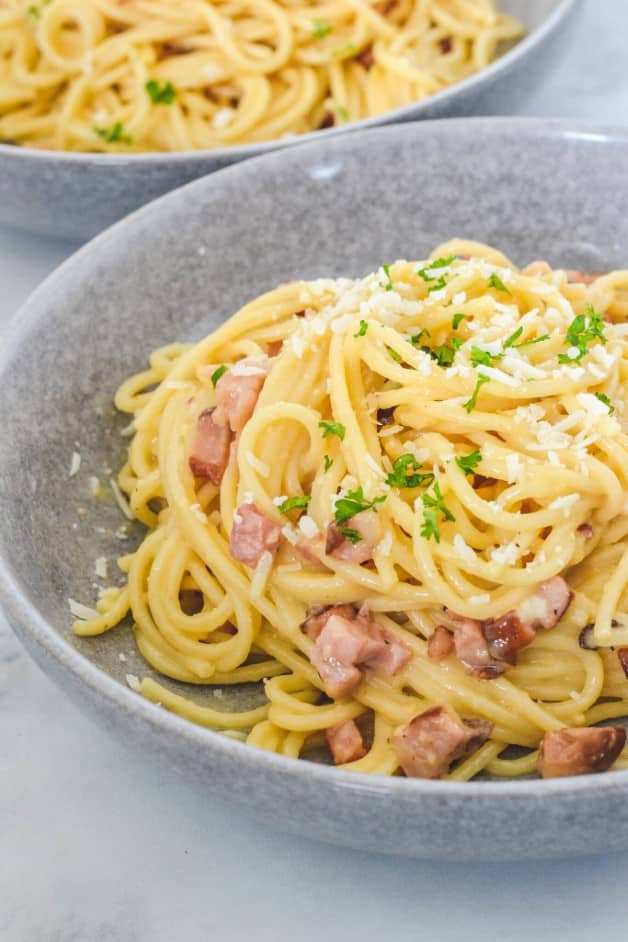 Creamy Bacon Pasta Carbonara No Cream The Cooking Collective