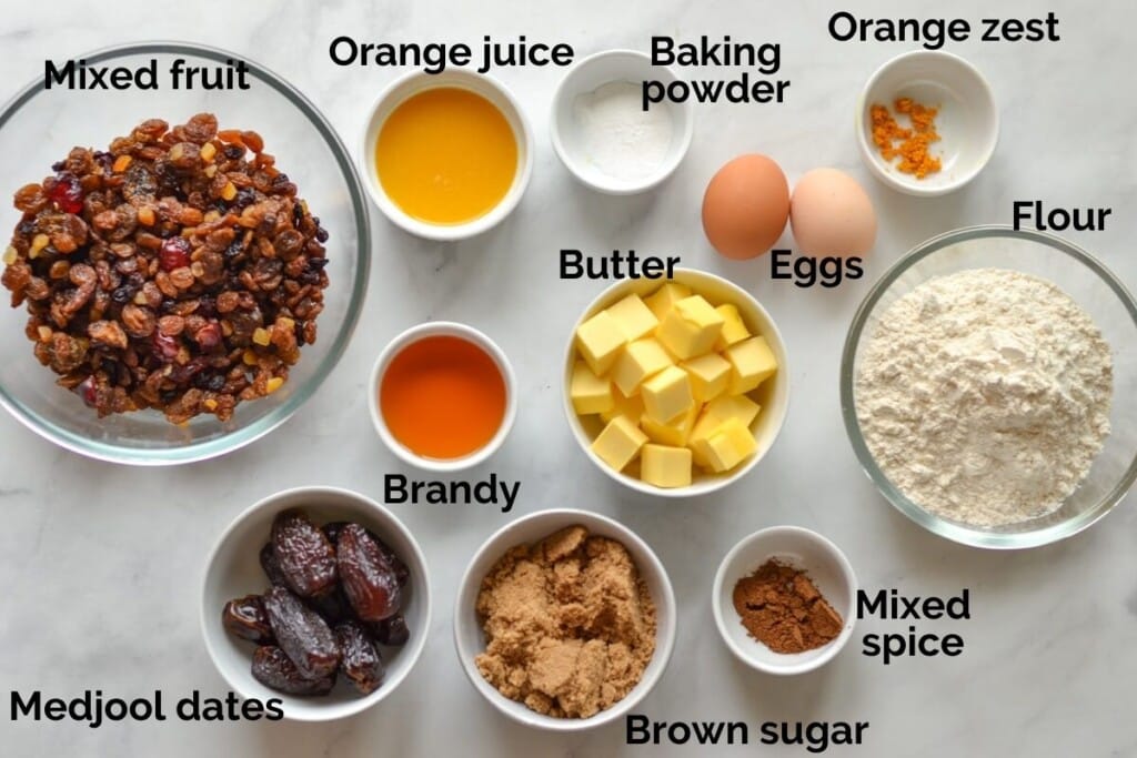 top view of all ingredients with descriptive labels