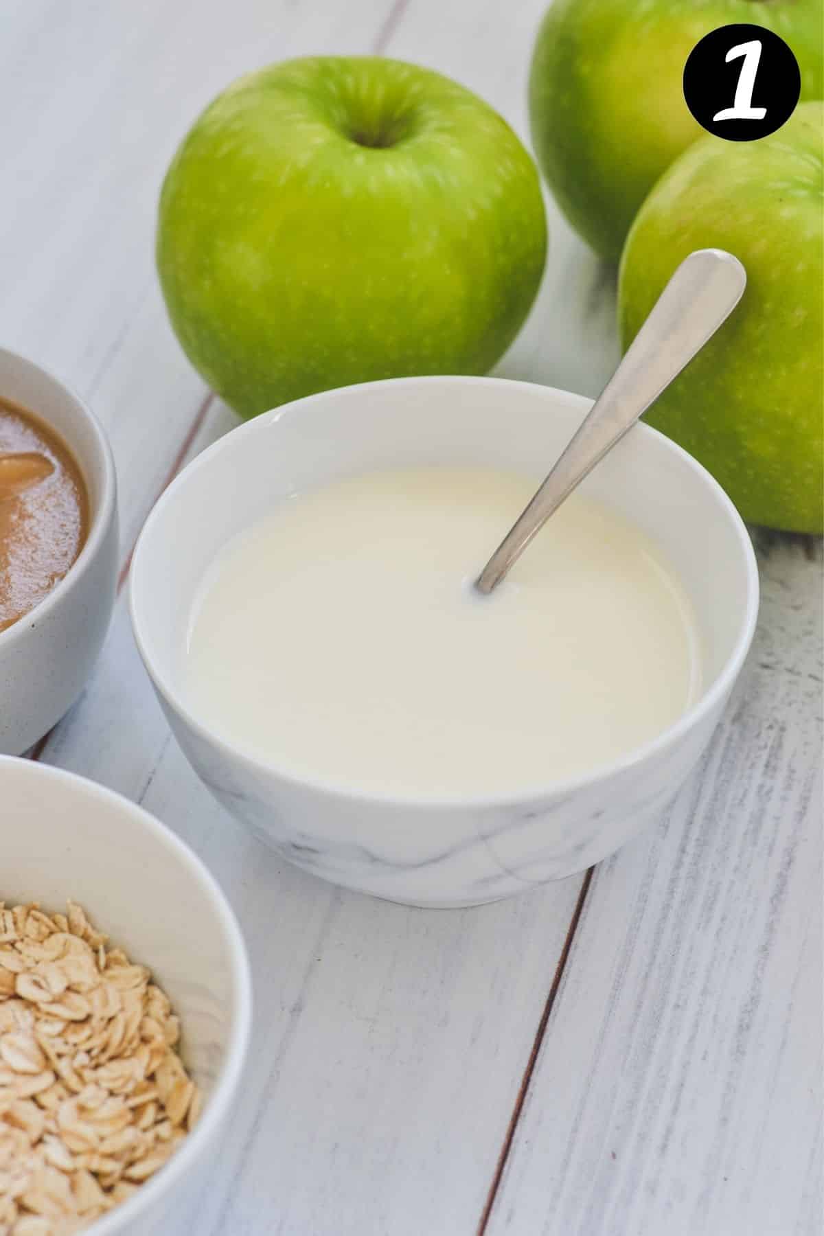 milk in a white bowl