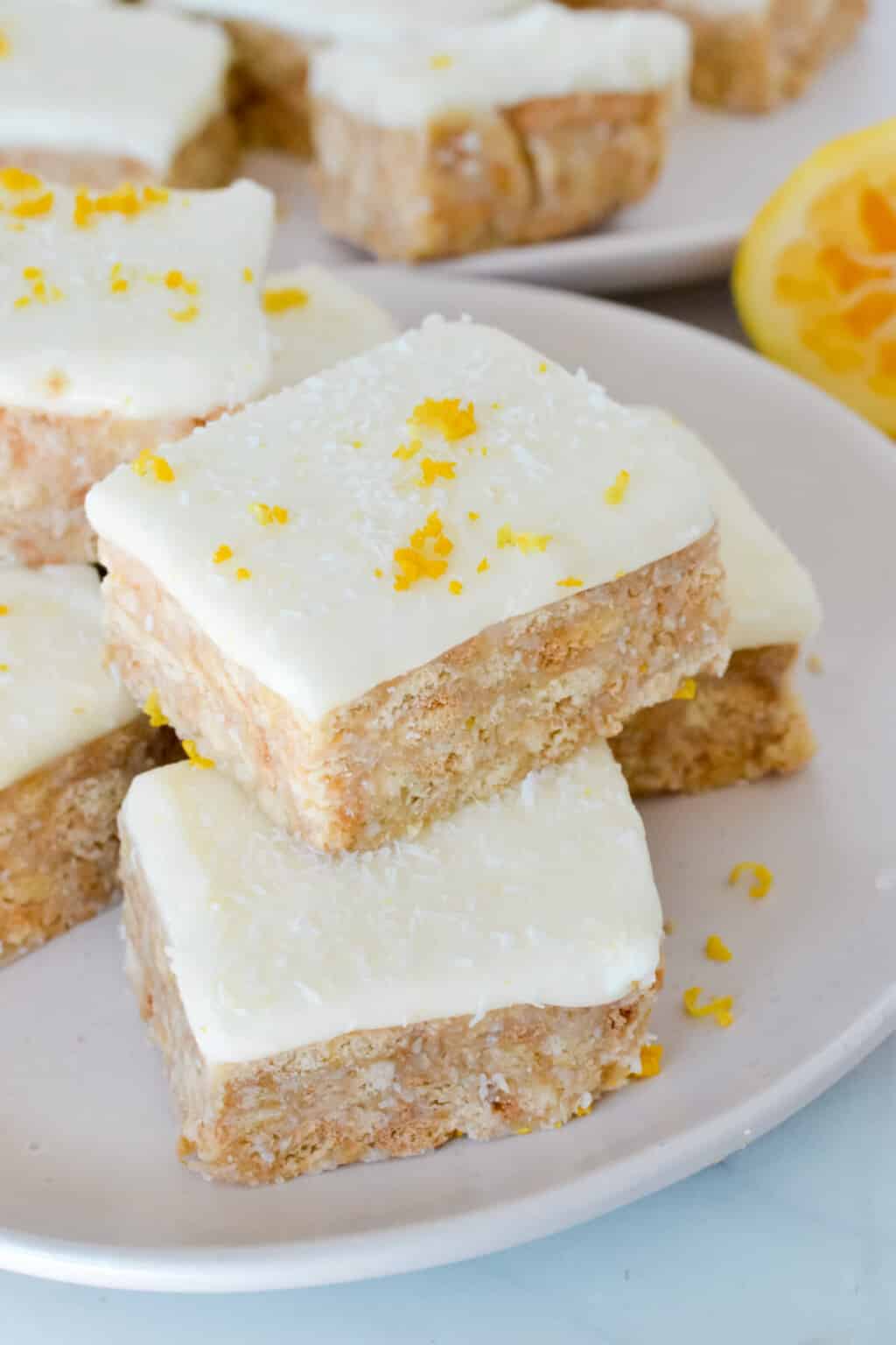 Lemon and Coconut Slice (NoBake!) The Cooking Collective