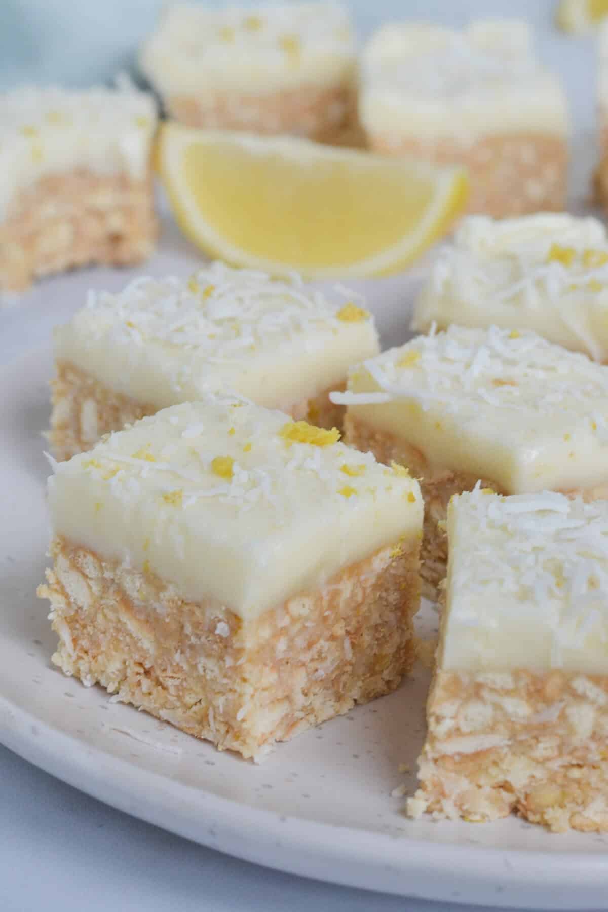 Lemon And Coconut Slice No Bake The Cooking Collective