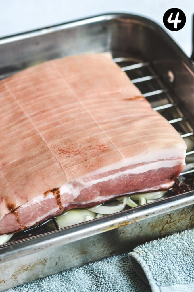 pork belly over a water bath