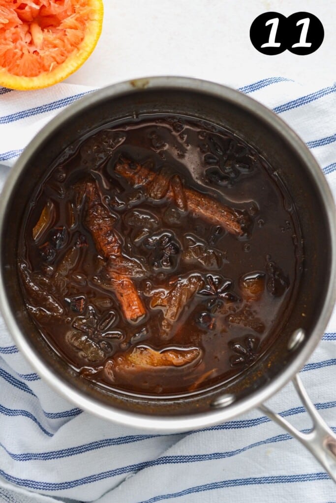 pork belly sauce in a saucepan