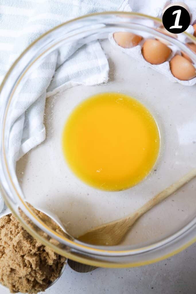 melted butter in a glass bowl