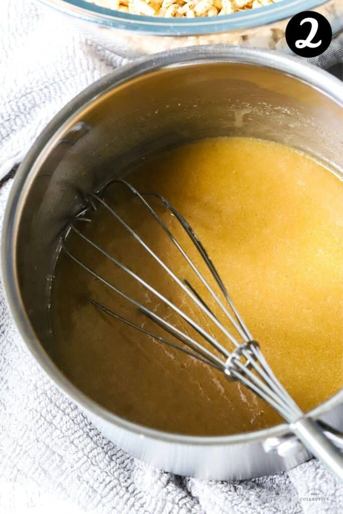 honey mixture in a saucepan