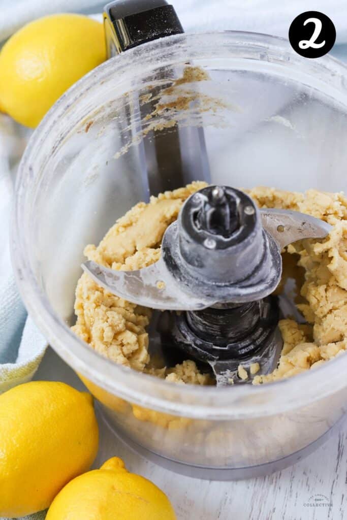 shortbread dough in a food processor