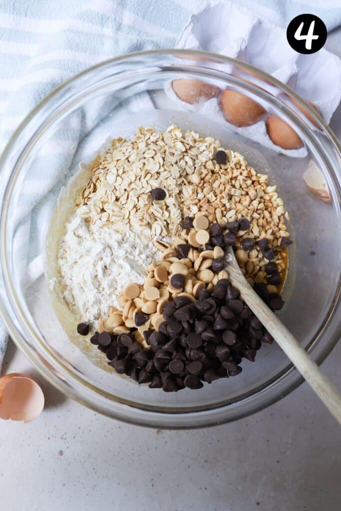 dry ingredients in a glass bowl