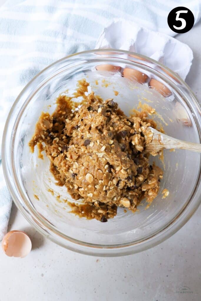 cookie dough in a glass bowl