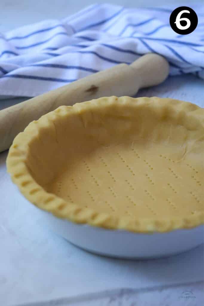 shortcrust pastry pressed into a pie dish