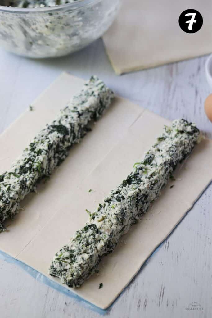 pastry with spinach and ricotta filling