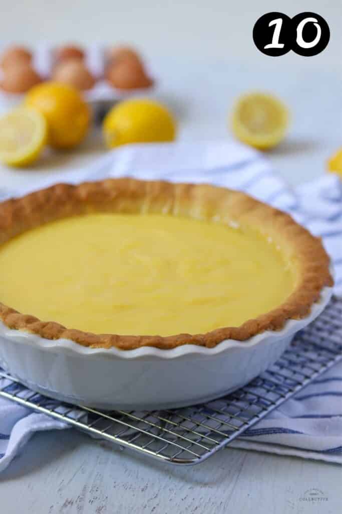 lemon filling in a pie crust