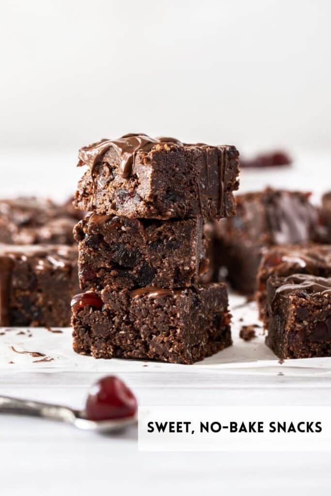 chocolate cherry slice on a white table