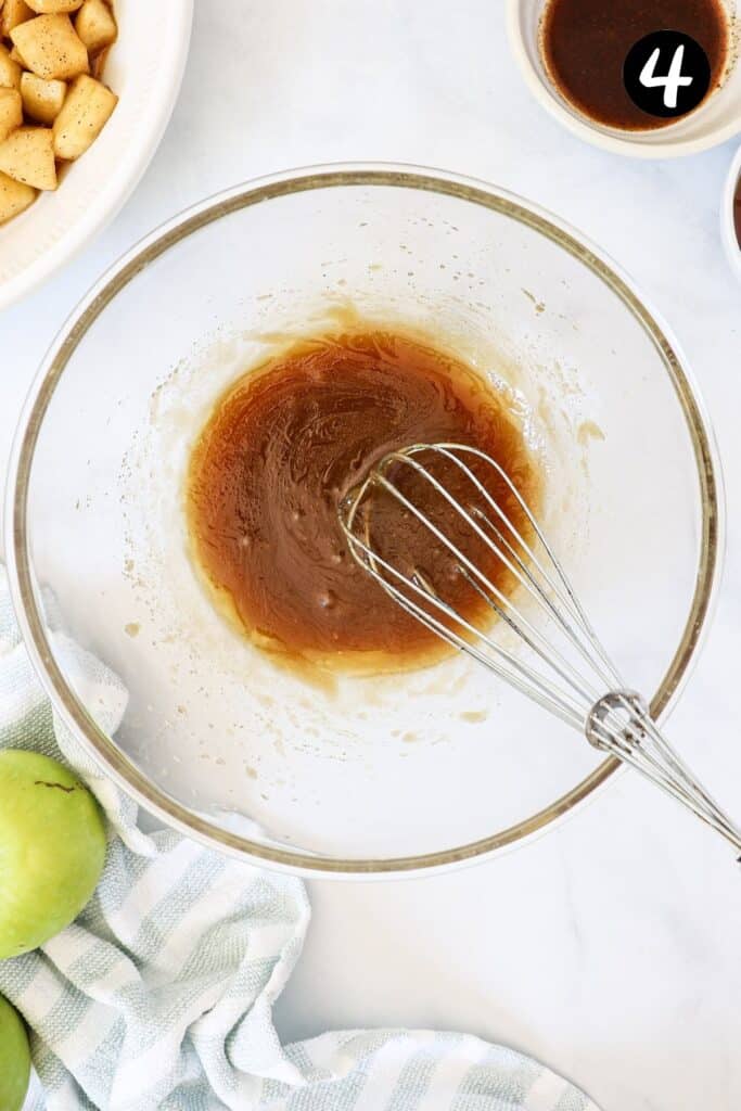 butter and brown sugar mixture in a glass bowl