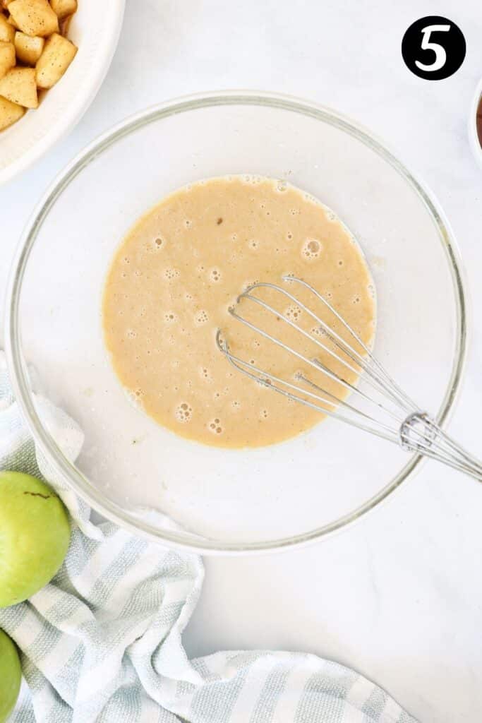 sponge batter in a glass bowl