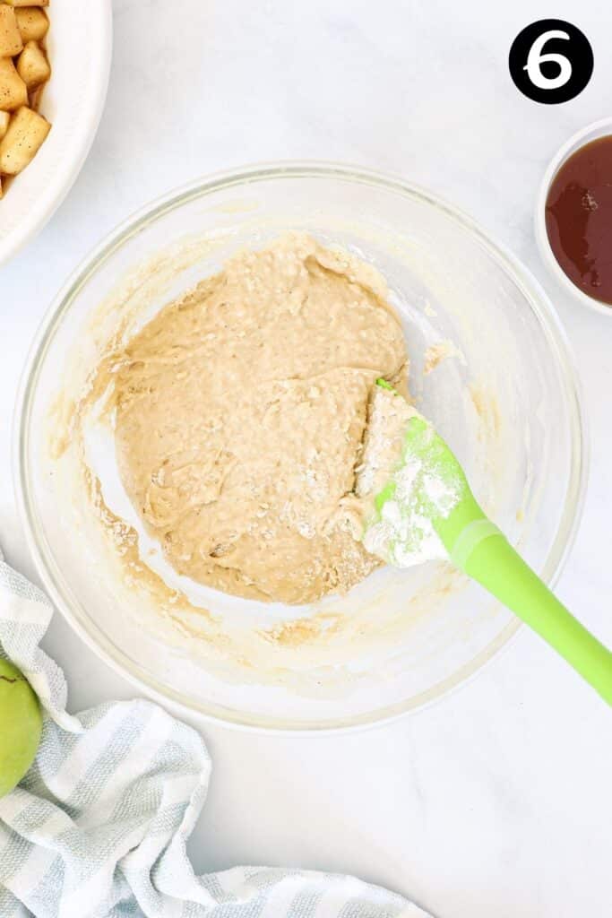 sponge batter in a glass bowl