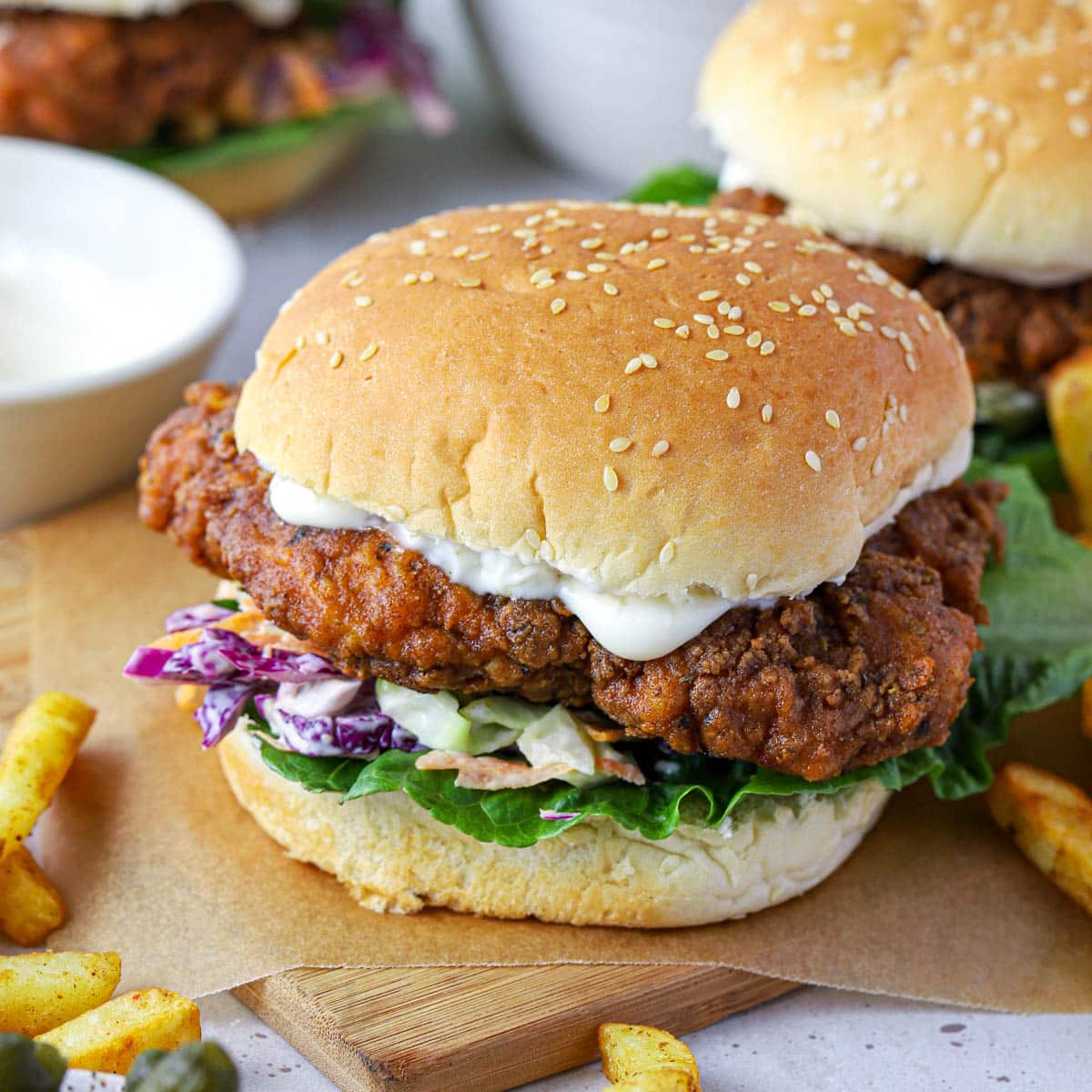 Chicken Burger With Fries