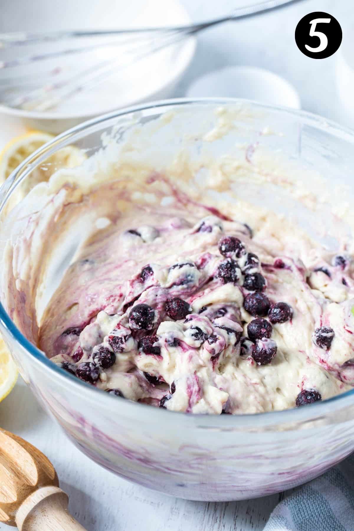 muffin batter with blueberries