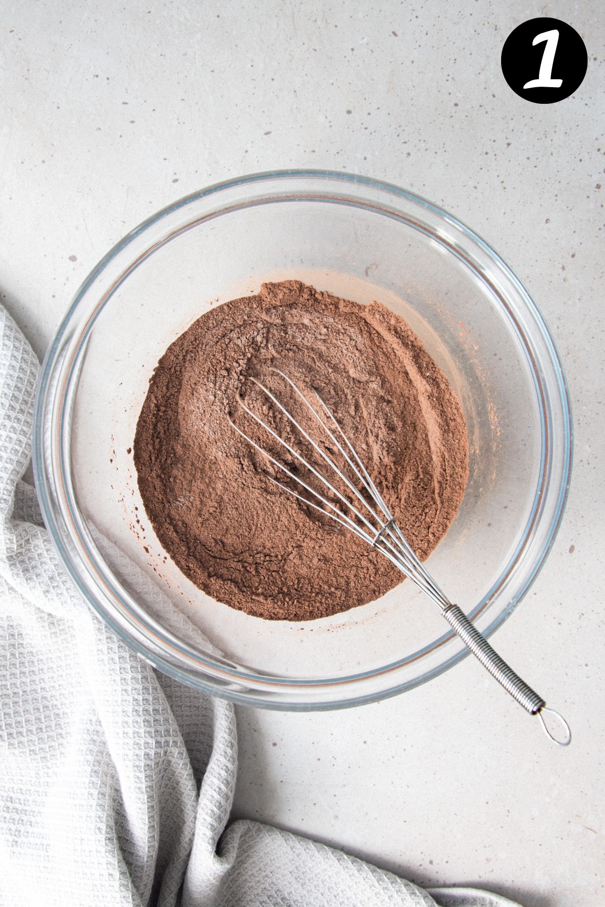 dry ingredients in a mixing bowl.