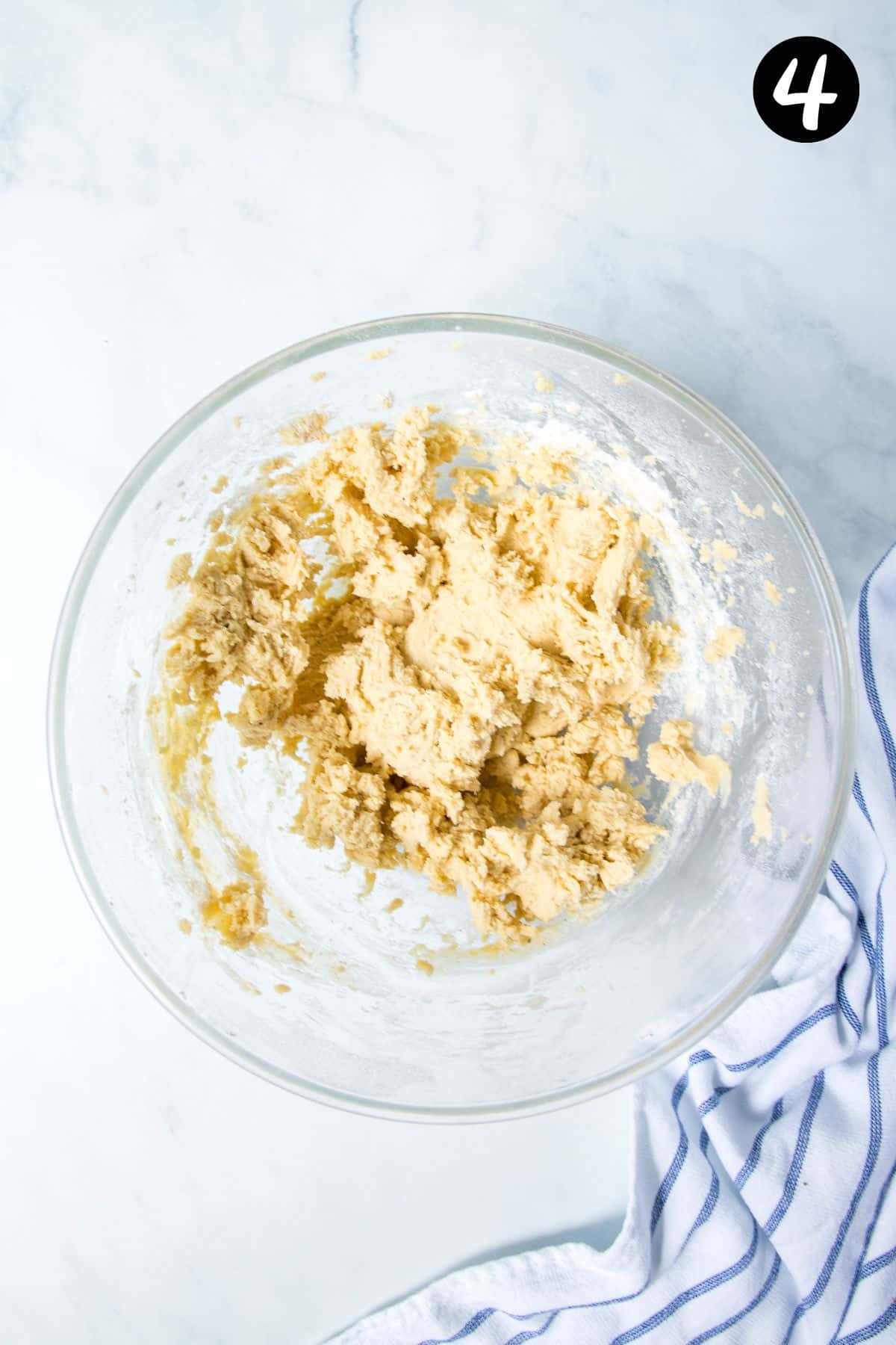 biscuit dough in a mixing bowl.