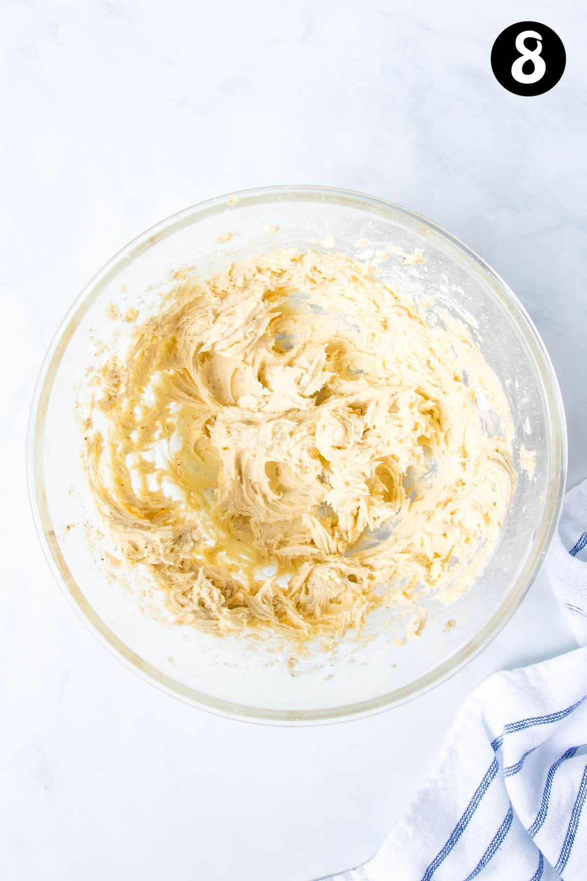 vanilla buttercream frosting in a bowl.