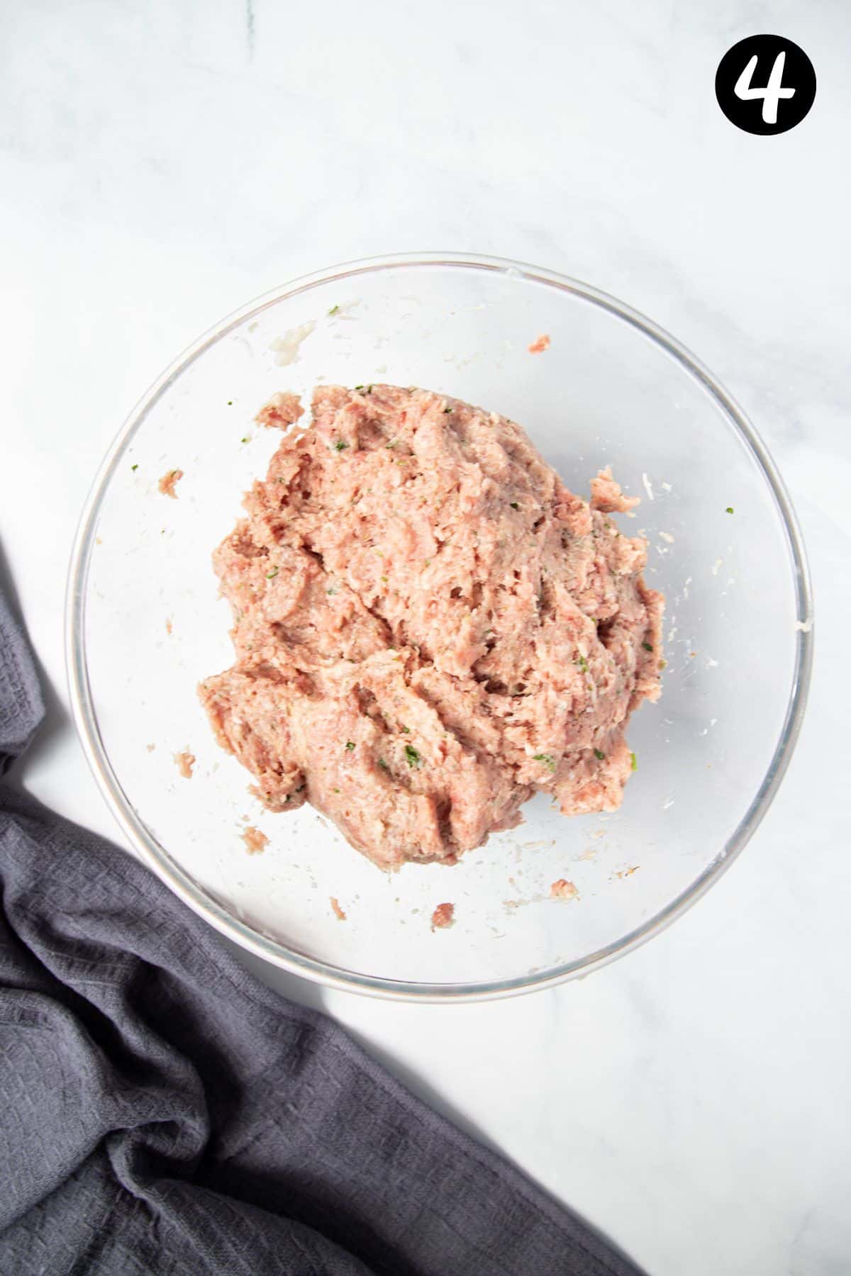 meat mixture in a bowl.