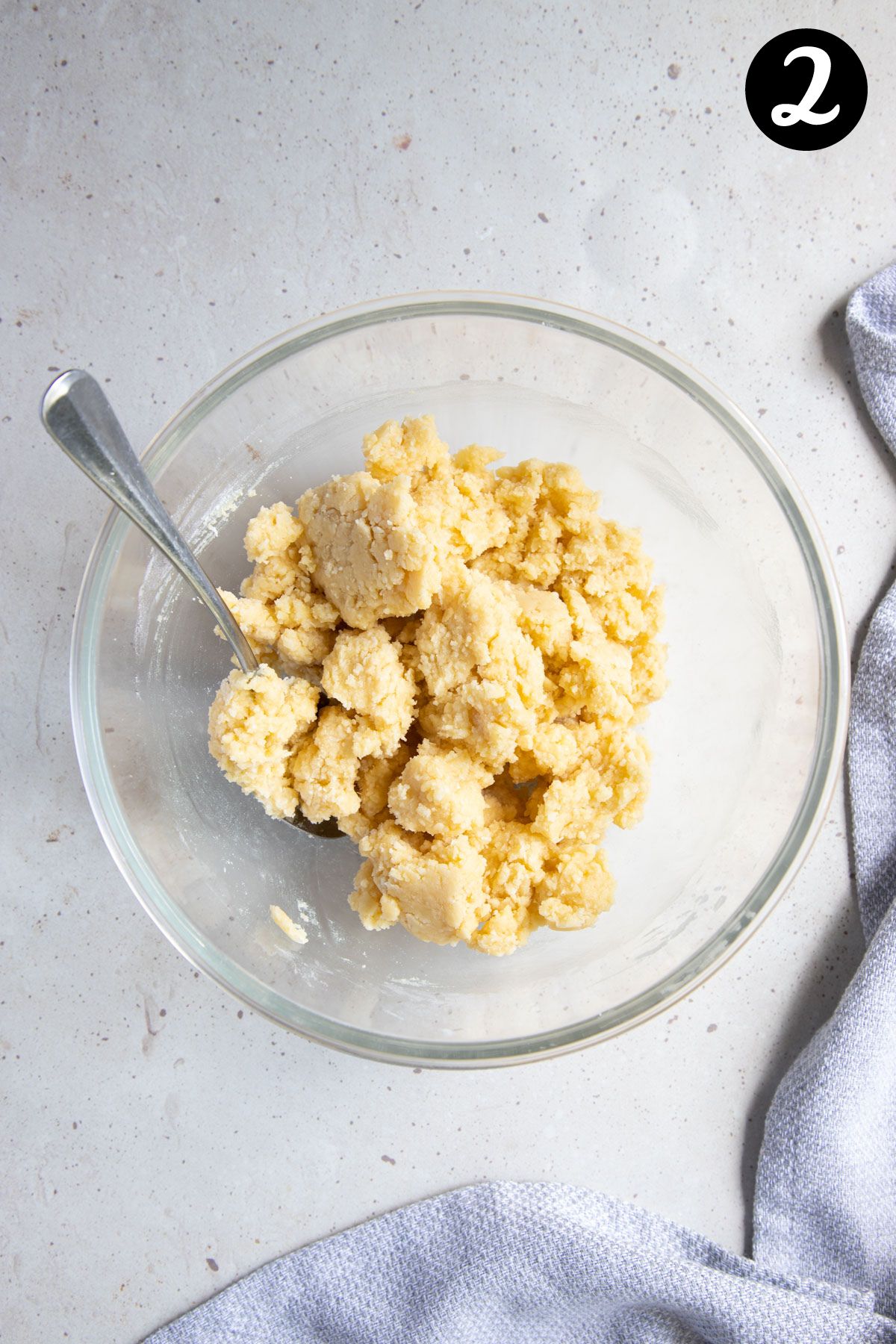 shortbread mixture in a bowl.