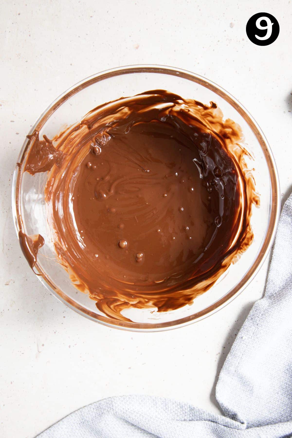 melted chocolate in a bowl.