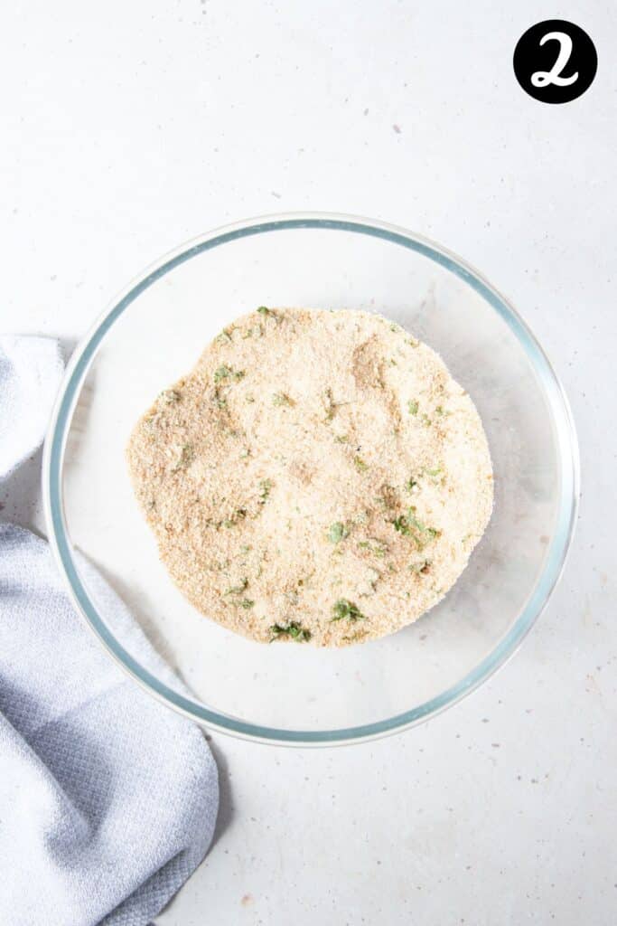 breadcrumb mixture in a bowl.