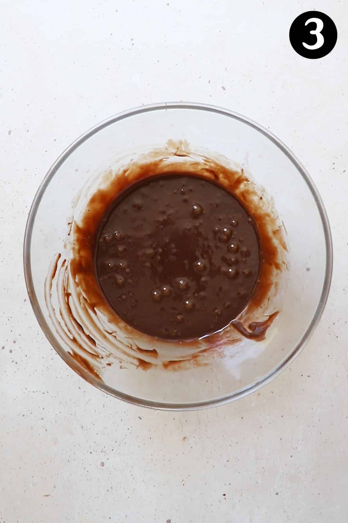 melted chocolate mixture in a bowl.