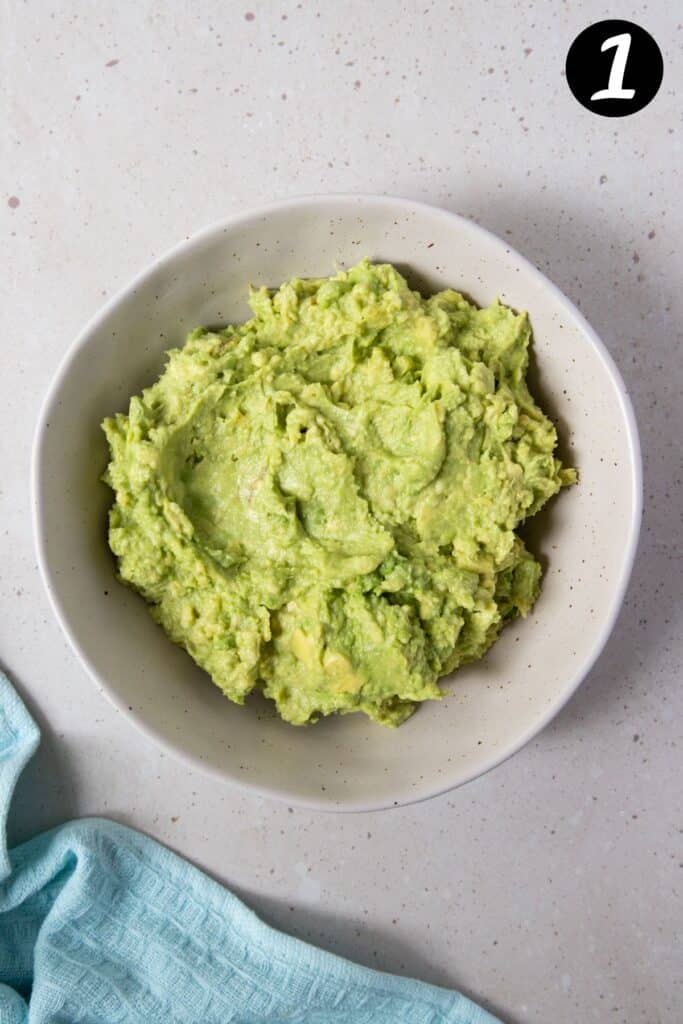 mashed avocado in a bowl.