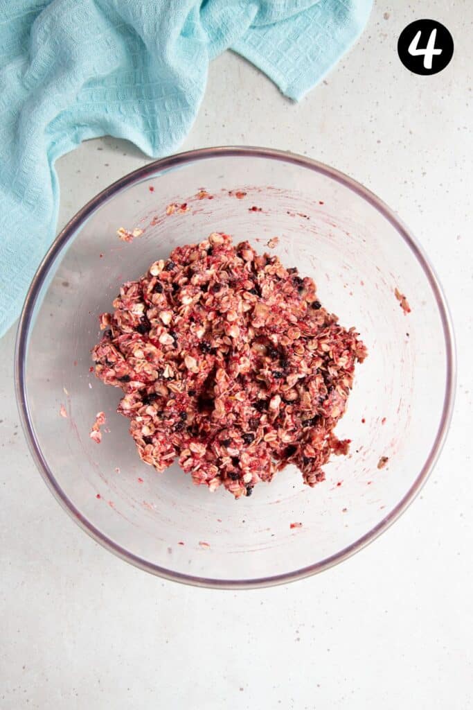 oat mixture in a mixing bowl.