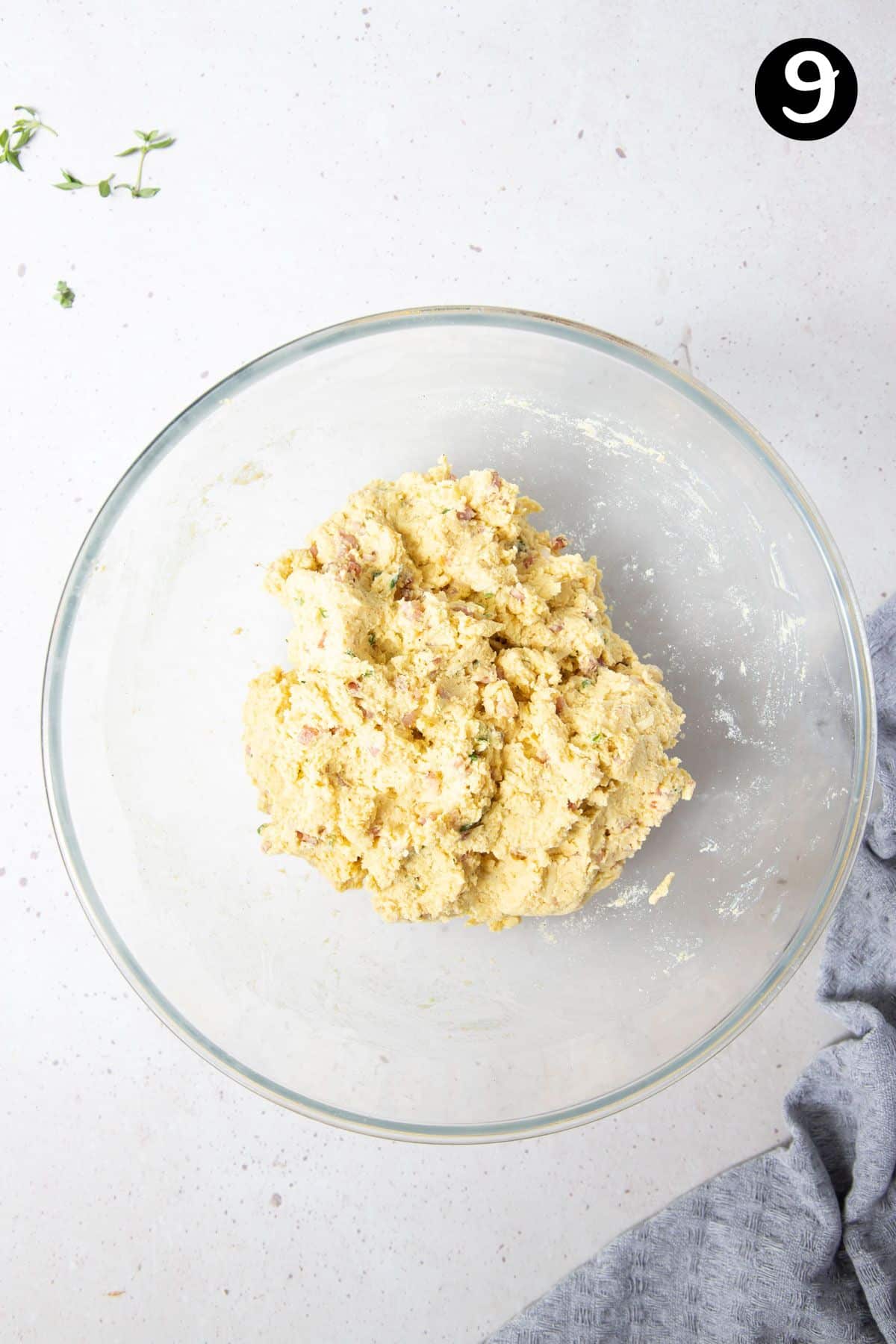 scone dough in a bowl.