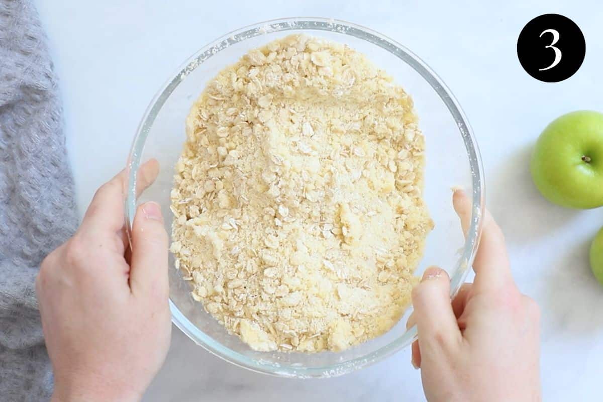 crumble mixture in a bowl.
