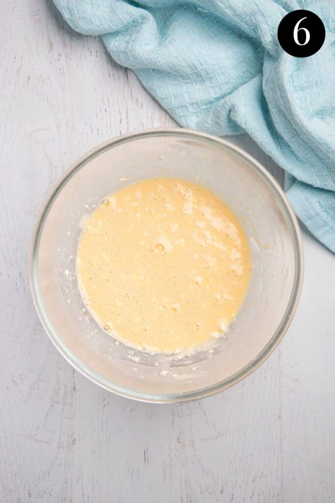 egg and mascarpone mixture in a bowl.