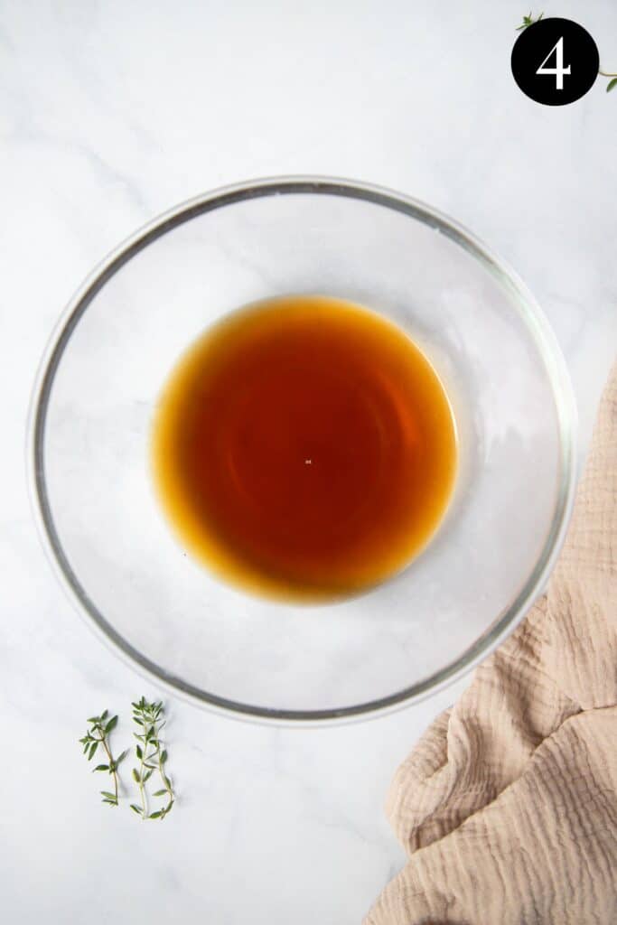 porcini mushroom liquid in a bowl.