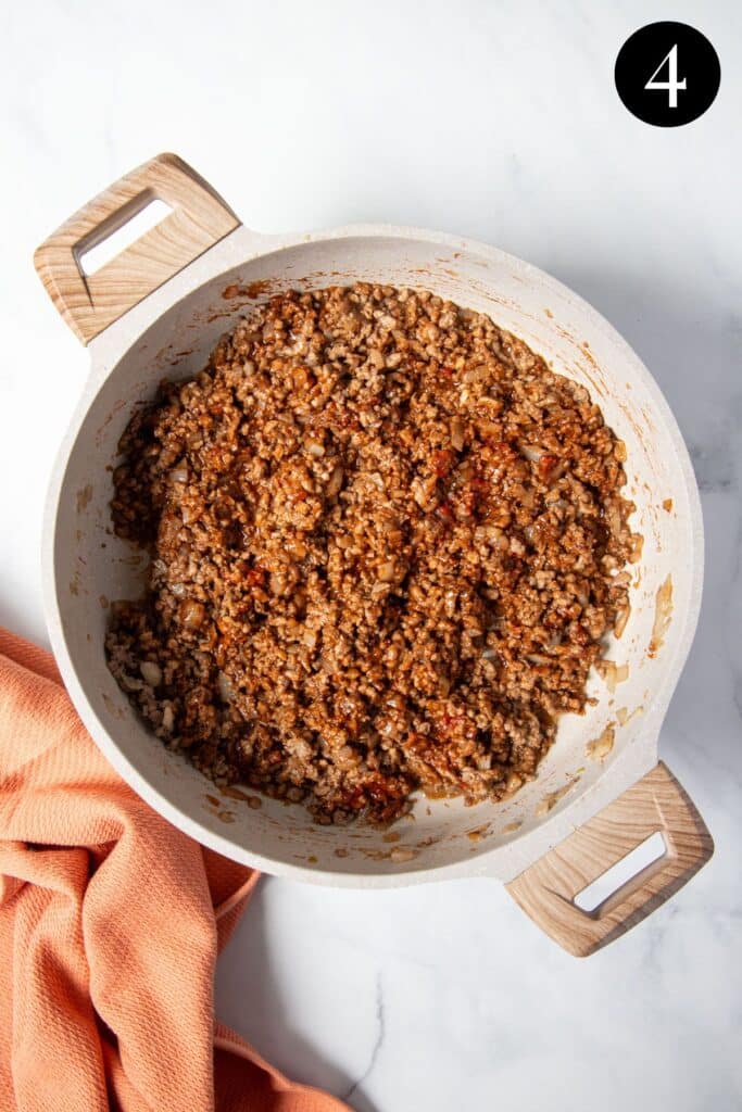 pie filling mixture in a pan.