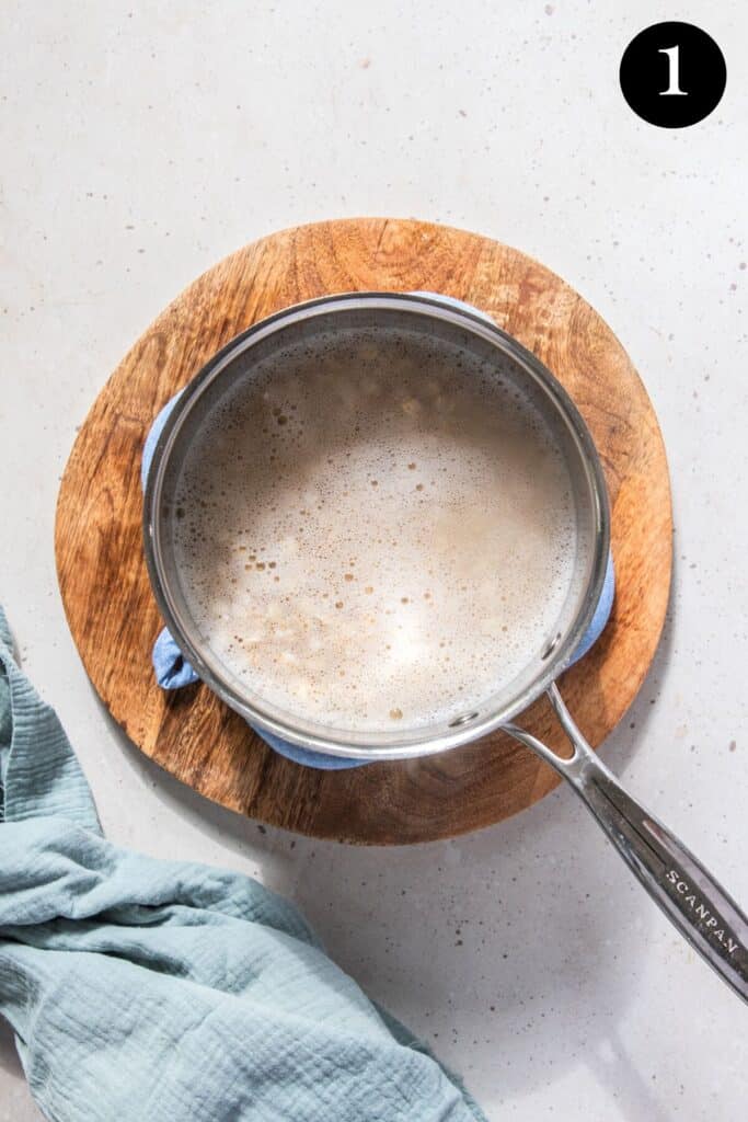 oats and water in a saucepan.