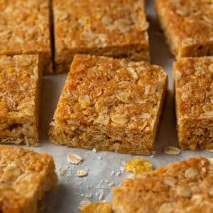 cornflake slice, cut into squares.