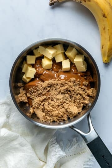 caramel filling ingredients in a saucepan.