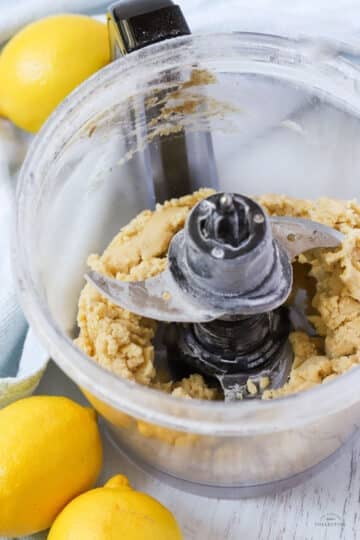 shortbread mixture in a food processor.